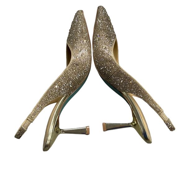 Betsy Johnson Shimmering Clark Pumps Light Gold - Picture 7 of 9